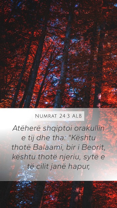 Numrat 24:3 ALB Bible Verse Image