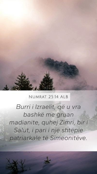 Numrat 25:14 ALB Mobile Phone Wallpaper - Burri i Izraelit, që u vra bashkë me gruan - Mobile Bible Verse Wallpaper