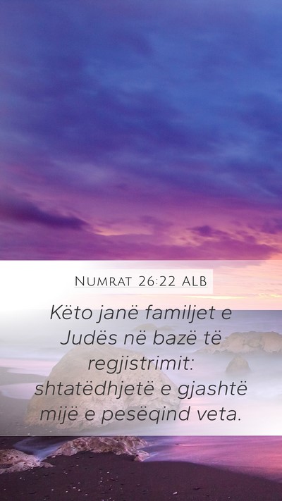 Numrat 26:22 ALB Mobile Phone Wallpaper - Këto janë familjet e Judës në bazë të - Mobile Bible Verse Wallpaper