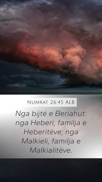 Numrat 26:45 ALB Mobile Phone Wallpaper - Nga bijtë e Beriahut: nga Heberi, familja e - Mobile Bible Verse Wallpaper