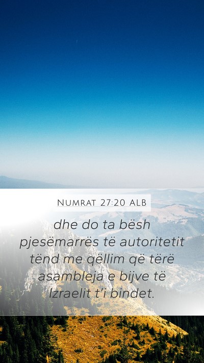 Numrat 27:20 ALB Bible Verse Image