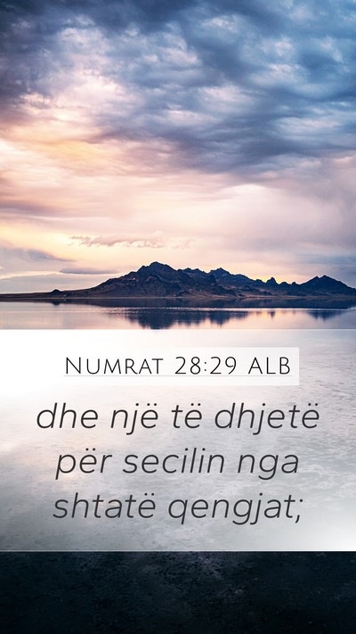 Numrat 28:29 ALB Mobile Phone Wallpaper - dhe një të dhjetë për secilin nga shtatë - Mobile Bible Verse Wallpaper