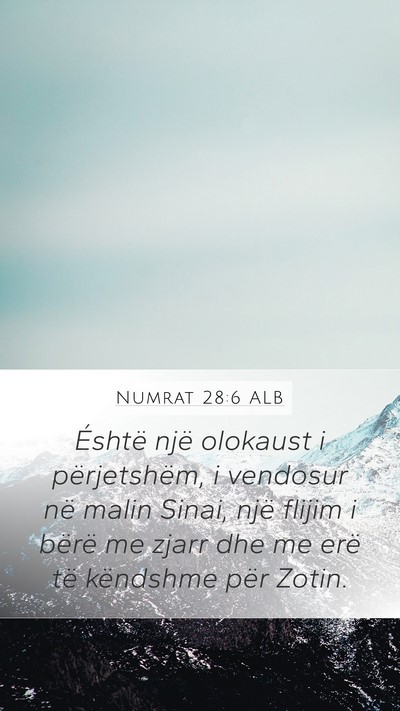 Numrat 28:6 ALB Mobile Phone Wallpaper - Éshtë një olokaust i përjetshëm, i vendosur - Mobile Bible Verse Wallpaper