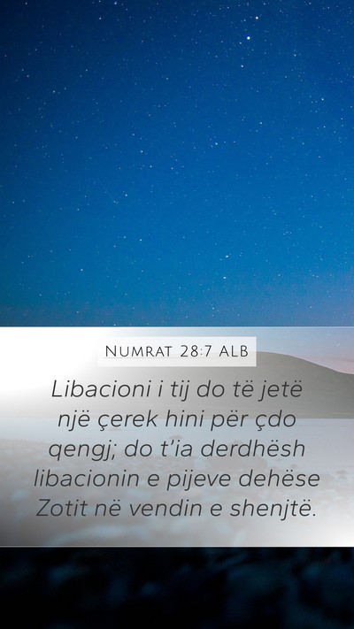 Numrat 28:7 ALB Bible Verse Image