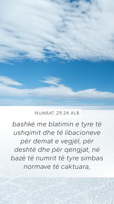 Numrat 29:24 ALB Mobile Phone Wallpaper - bashkë me blatimin e tyre të ushqimit dhe të - Mobile Bible Verse Wallpaper