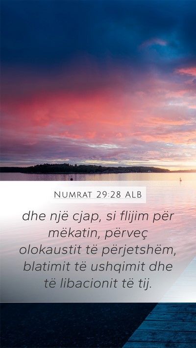 Numrat 29:28 ALB Mobile Phone Wallpaper - dhe një cjap, si flijim për mëkatin, përveç - Mobile Bible Verse Wallpaper
