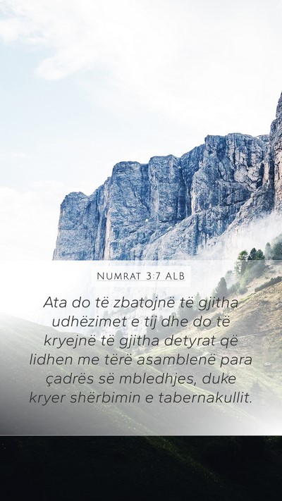 Numrat 3:7 ALB Mobile Phone Wallpaper - Ata do të zbatojnë të gjitha udhëzimet e tij - Mobile Bible Verse Wallpaper