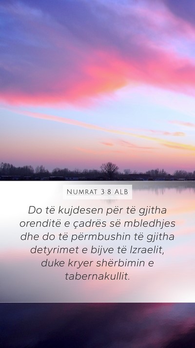 Numrat 3:8 ALB Bible Verse Image