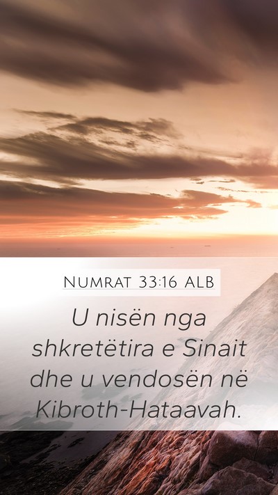 Numrat 33:16 ALB Mobile Phone Wallpaper - U nisën nga shkretëtira e Sinait dhe u - Mobile Bible Verse Wallpaper
