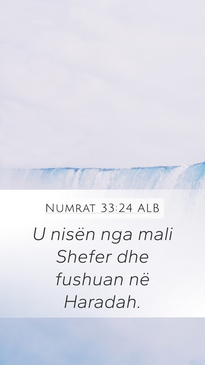 Numrat 33:24 ALB Mobile Phone Wallpaper - U nisën nga mali Shefer dhe fushuan në - Mobile Bible Verse Wallpaper