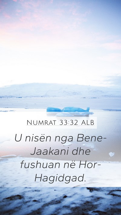 Numrat 33:32 ALB Mobile Phone Wallpaper - U nisën nga Bene-Jaakani dhe fushuan në - Mobile Bible Verse Wallpaper
