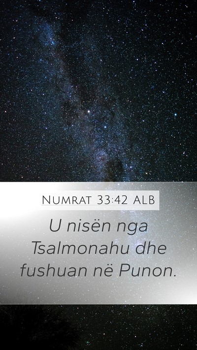 Numrat 33:42 ALB Mobile Phone Wallpaper - U nisën nga Tsalmonahu dhe fushuan në - Mobile Bible Verse Wallpaper