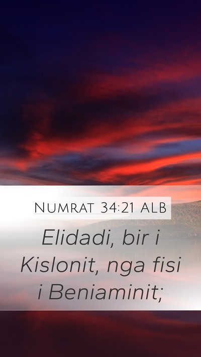 Numrat 34:21 ALB Mobile Phone Wallpaper - Elidadi, bir i Kislonit, nga fisi i - Mobile Bible Verse Wallpaper
