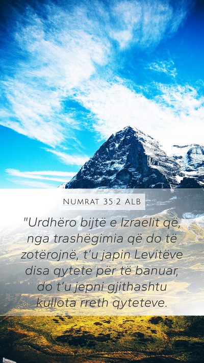 Numrat 35:2 ALB Bible Verse Image