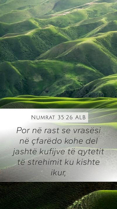 Numrat 35:26 ALB Mobile Phone Wallpaper - Por në rast se vrasësi në çfarëdo kohe del - Mobile Bible Verse Wallpaper