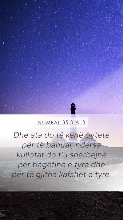 Numrat 35:3 ALB Bible Verse Image