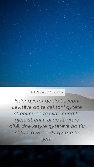 Numrat 35:6 ALB Bible Verse Image
