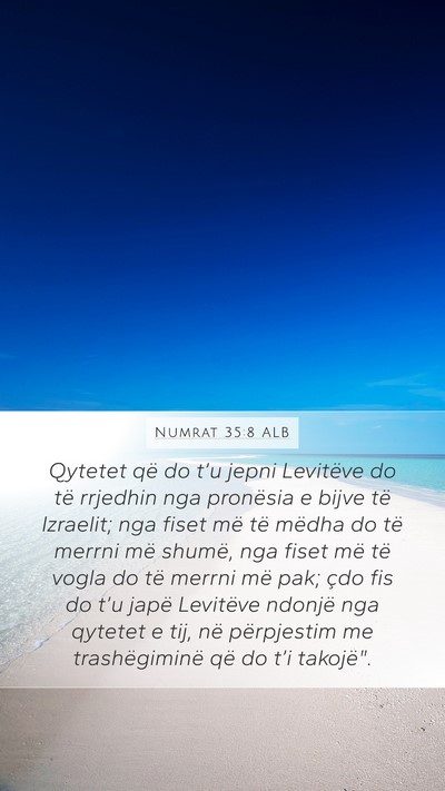 Numrat 35:8 ALB Mobile Phone Wallpaper - Qytetet që do t’u jepni Levitëve do të - Mobile Bible Verse Wallpaper