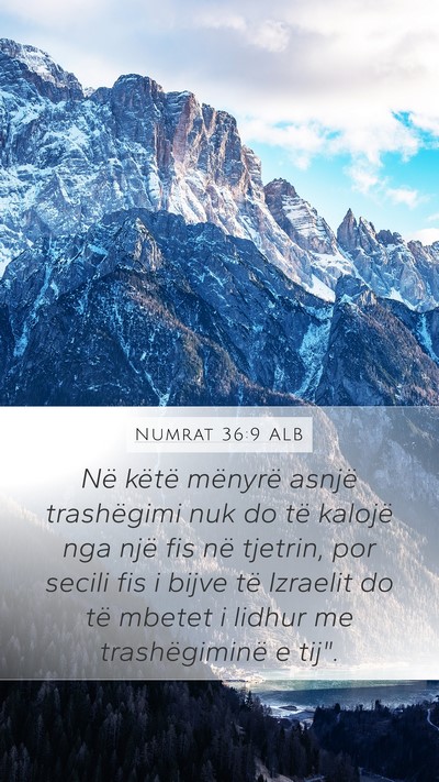 Numrat 36:9 ALB Mobile Phone Wallpaper - Në këtë mënyrë asnjë trashëgimi nuk do të - Mobile Bible Verse Wallpaper