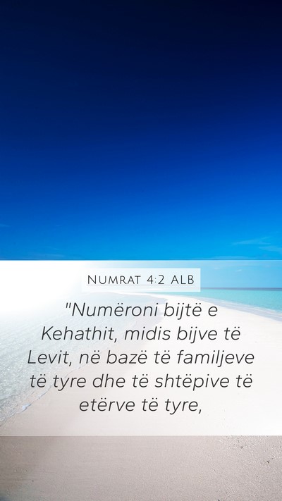 Numrat 4:2 ALB Bible Verse Image