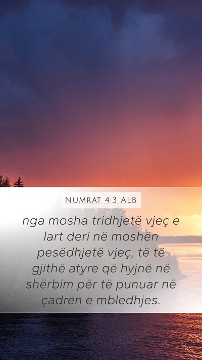 Numrat 4:3 ALB Bible Verse Image