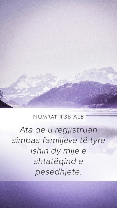 Numrat 4:36 ALB Mobile Phone Wallpaper - Ata që u regjistruan simbas familjeve të tyre - Mobile Bible Verse Wallpaper