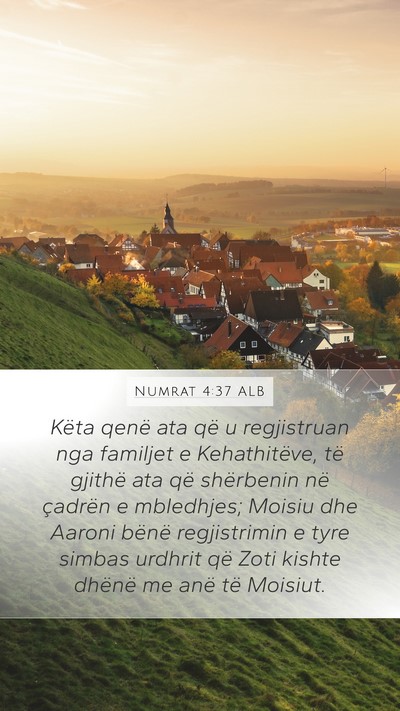 Numrat 4:37 ALB Bible Verse Image