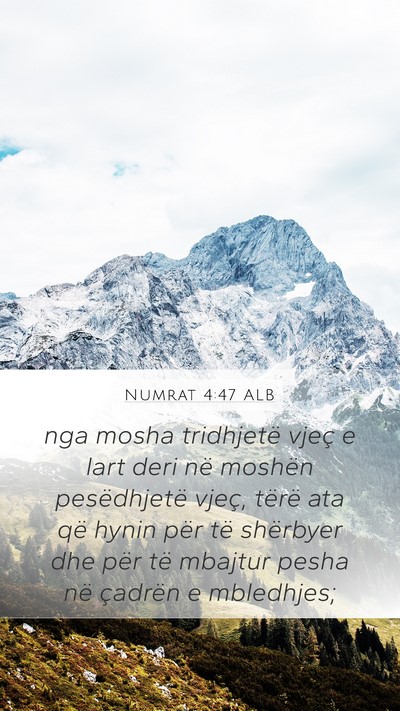 Numrat 4:47 ALB Bible Verse Image