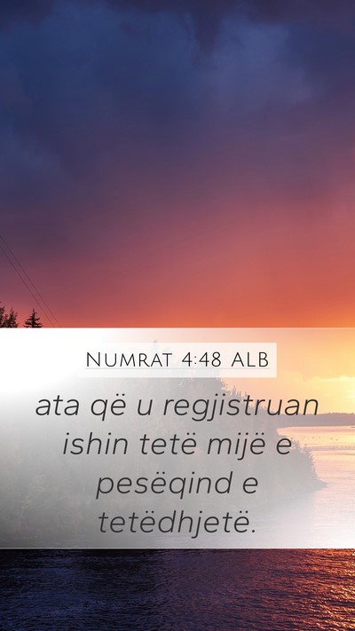 Numrat 4:48 ALB Mobile Phone Wallpaper - ata që u regjistruan ishin tetë mijë e - Mobile Bible Verse Wallpaper