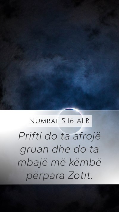 Numrat 5:16 ALB Mobile Phone Wallpaper - Prifti do ta afrojë gruan dhe do ta mbajë më - Mobile Bible Verse Wallpaper