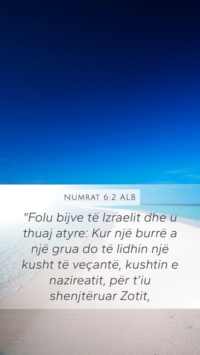 Numrat 6:2 ALB Bible Verse Image