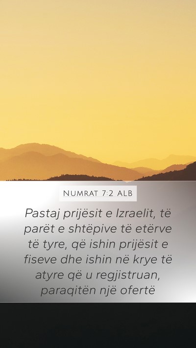 Numrat 7:2 ALB Bible Verse Image
