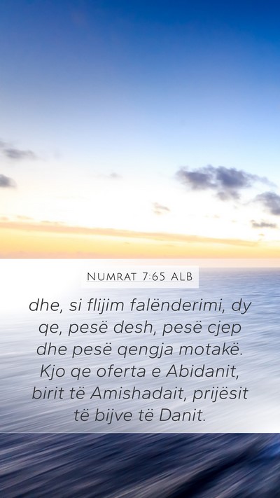 Numrat 7:65 ALB Bible Verse Image