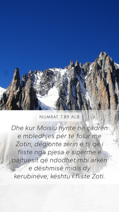Numrat 7:89 ALB Bible Verse Image