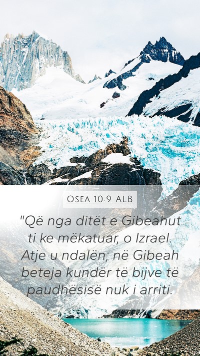 Osea 10:9 ALB Bible Verse Image