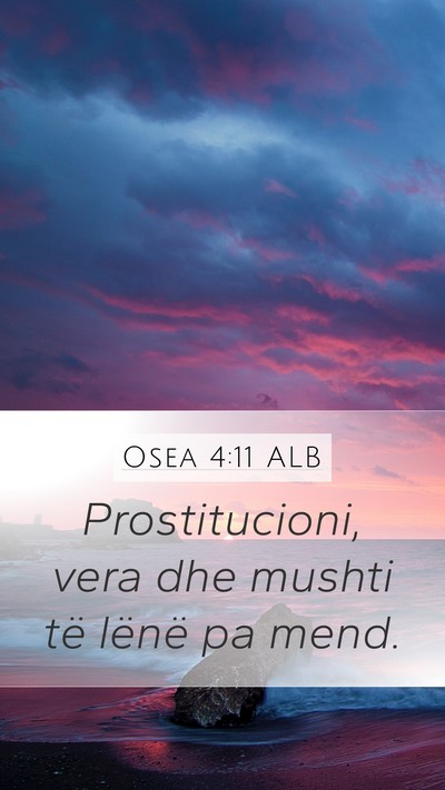 Osea 4:11 ALB Bible Verse Image
