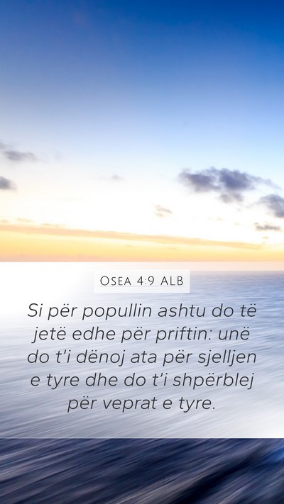 Osea 4:9 ALB Bible Verse Image
