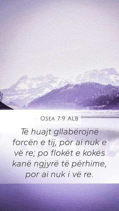 Osea 7:9 ALB Bible Verse Image
