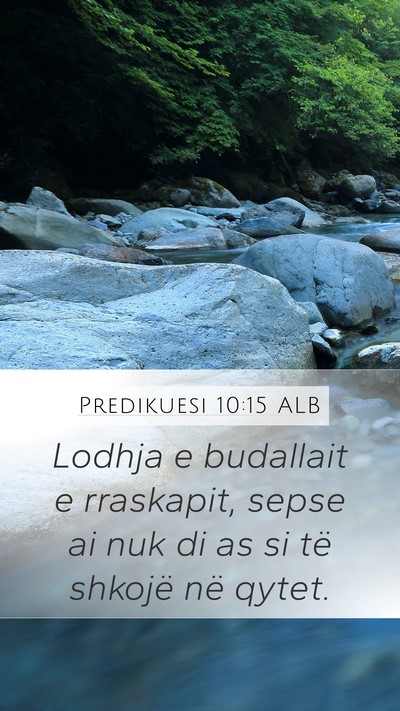 Predikuesi 10:15 ALB Bible Verse Image