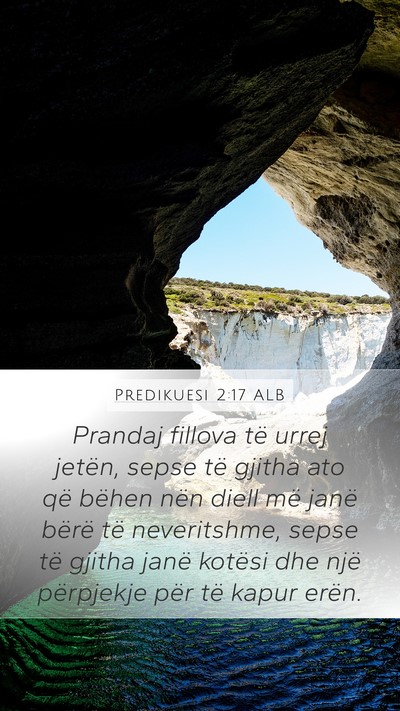 Predikuesi 2:17 ALB Bible Verse Image
