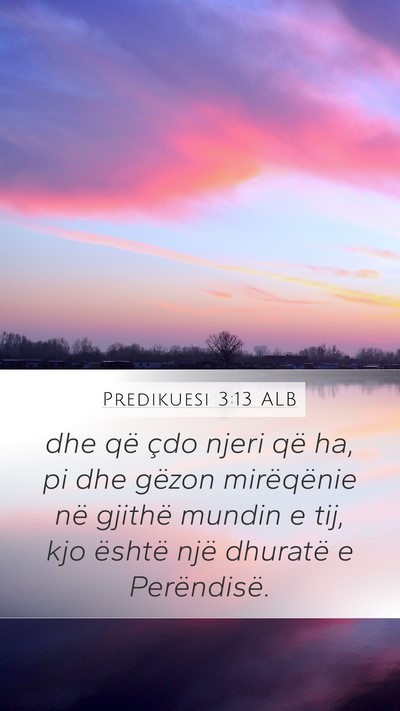 Predikuesi 3:13 ALB Bible Verse Image
