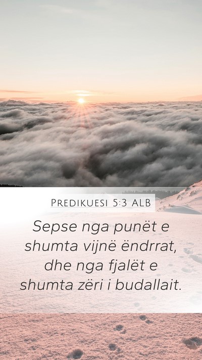 Predikuesi 5:3 ALB Bible Verse Image
