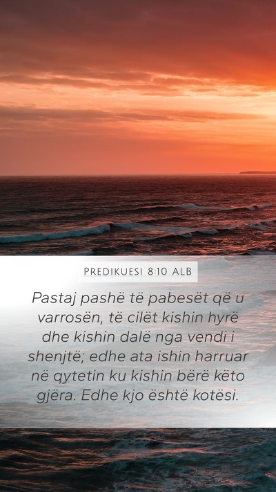 Predikuesi 8:10 ALB Bible Verse Image