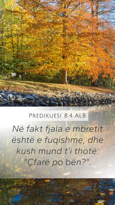 Predikuesi 8:4 ALB Bible Verse Image