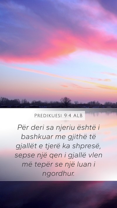 Predikuesi 9:4 ALB Mobile Phone Wallpaper - Për deri sa njeriu është i bashkuar me gjithë - Mobile Bible Verse Wallpaper
