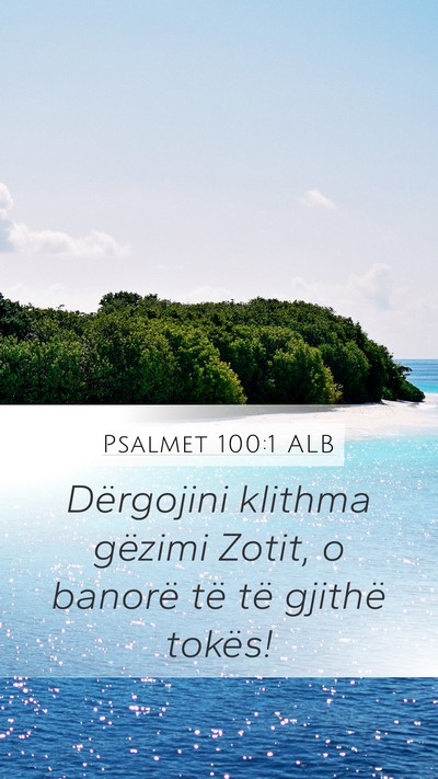 Psalmet 100:1 ALB Bible Verse Image