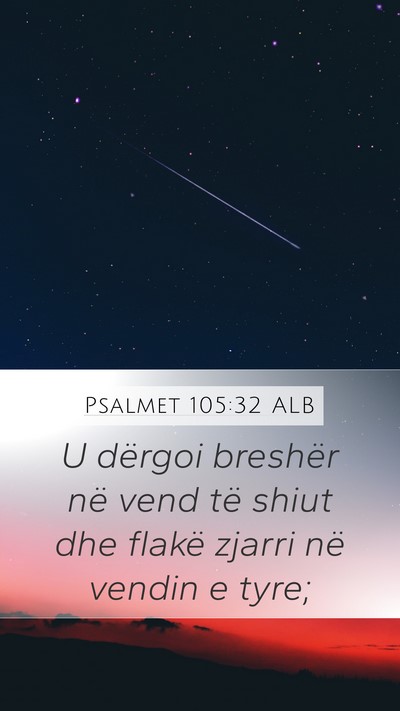 Psalmet 105:32 ALB Bible Verse Image