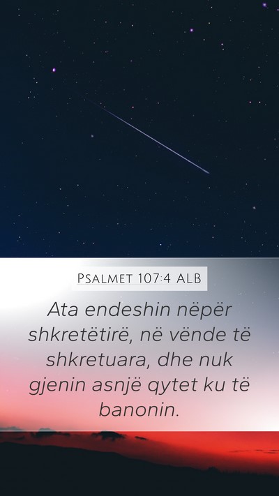 Psalmet 107:4 ALB Bible Verse Image