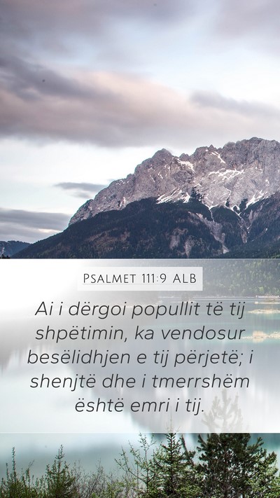 Psalmet 111:9 ALB Bible Verse Image