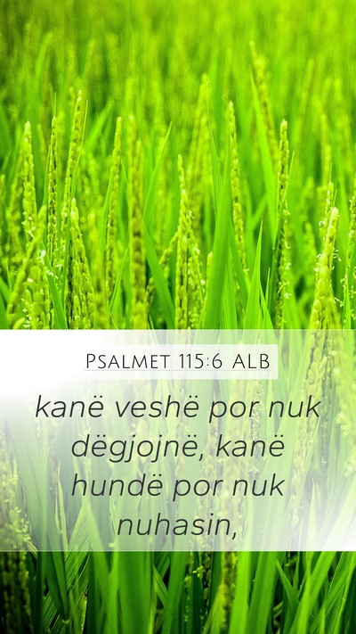Psalmet 115:6 ALB Mobile Phone Wallpaper - kanë veshë por nuk dëgjojnë, kanë hundë por - Mobile Bible Verse Wallpaper